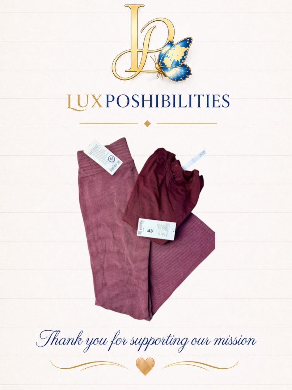 Lululemon NWT Classic-Fit Cotton-Blend Long Sleeve Garnet Sz 6 Crew
